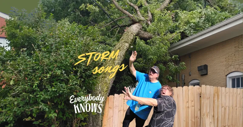 Dr. Bob and Dan-o seek shelter from the storm on Everybody Knows