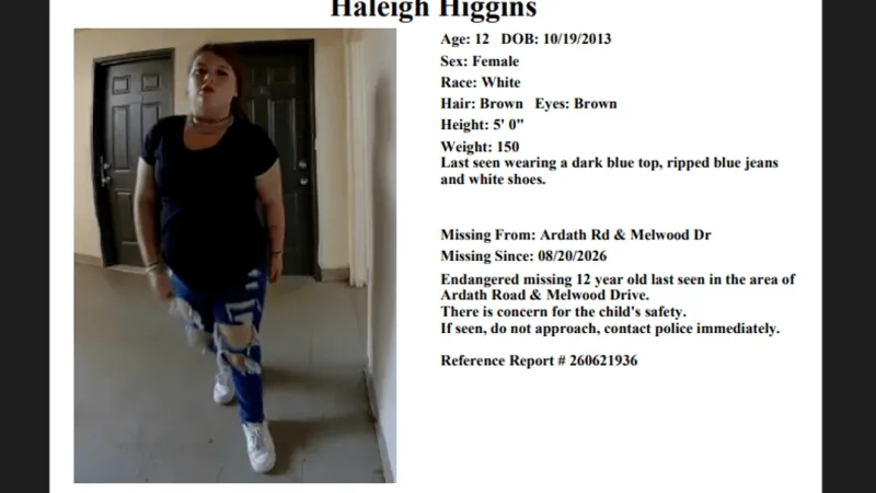 Police seek endangered missing 12-year-old girl last seen Thursday