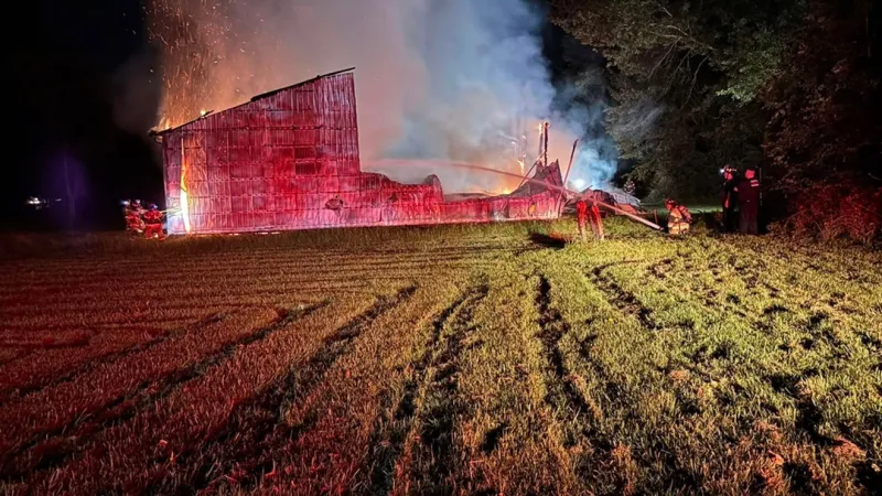 Freeman's Farm closed as fire destroys storage facility; historic barn spared