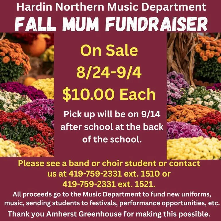Hardin Northern Music Department Mum Fundraiser Underway