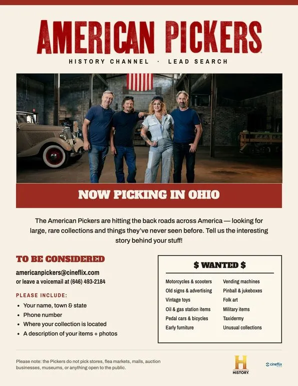 American Pickers Planning October Filming in Area