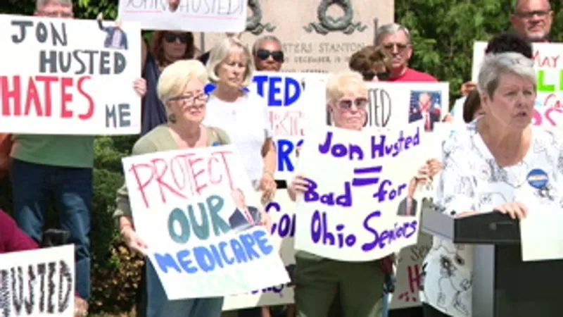 Ohio union rally targets Husted over benefits for retired mill, mine workers