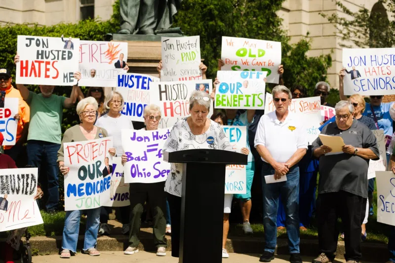 Ohioans Rally Against Jon Husted For Threatening Seniors' Benefits and Protecting Abusive Nursing Homes