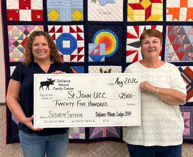 Defiance Moose Lodge Awards $2,500 Grant to St. John UCC