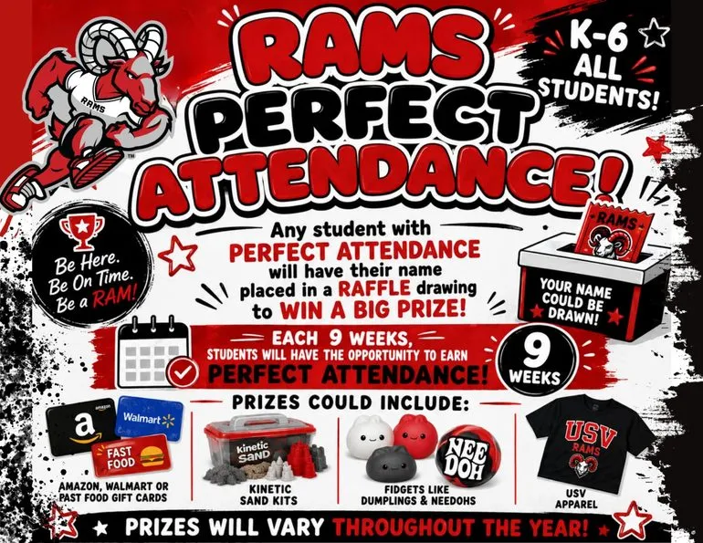 Upper Scioto Valley Announces Perfect Attendance Incentives