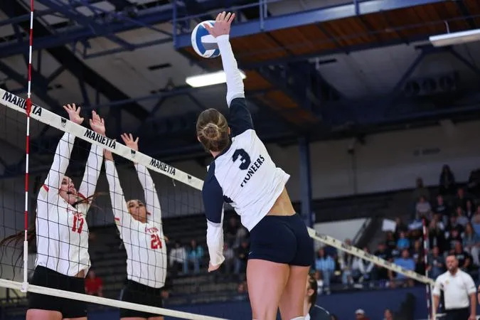 Volleyball outlasts Denison to win season opener