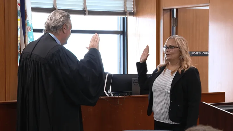 New Ohio County circuit clerk Ella McCardle sworn in by former boss Judge Sims