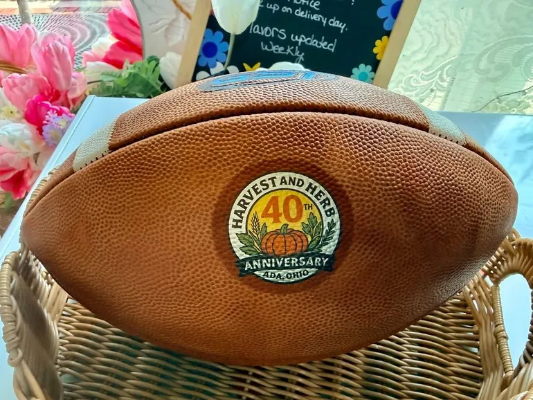 Ada Area Chamber to Raffle Custom Wilson Footballs for Harvest and Herb Festival