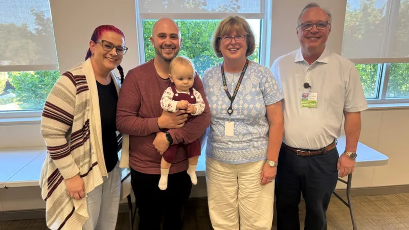 Patient family, hospital care team reunite to celebrate child's first birthday