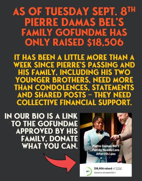 Fundraiser for Pierre Damas Bel's family