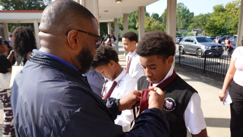 Columbus City Preparatory hosts Tie-Tying Ceremony to welcome new Falcons