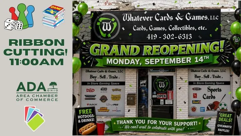 Ada Chamber to Hold Ribbon Cutting for Whatever Cards and Games