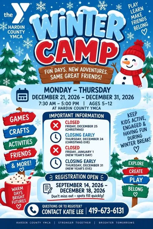 Registration Open for Hardin County YMCA Winter Camp