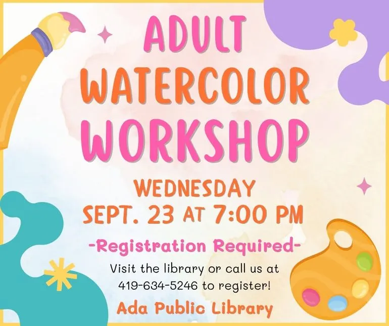 Adult Watercolor Workshop Coming to Ada Public Library