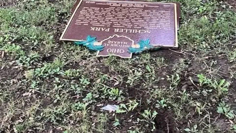 Car crashes into Schiller Park historical marker, community fed up with disrespect