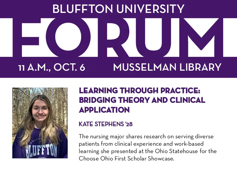 Bluffton nursing student to share clinical research at First Tuesday