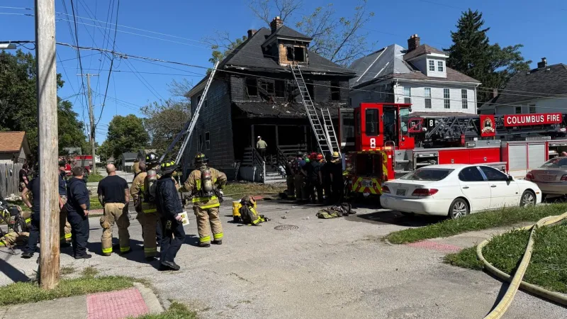 Two people taken to hospital after structure fire in Near East Columbus