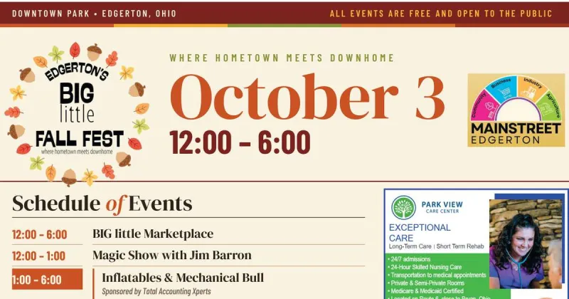 Edgerton's Big Little Fall Fest Set For Saturday, October 3