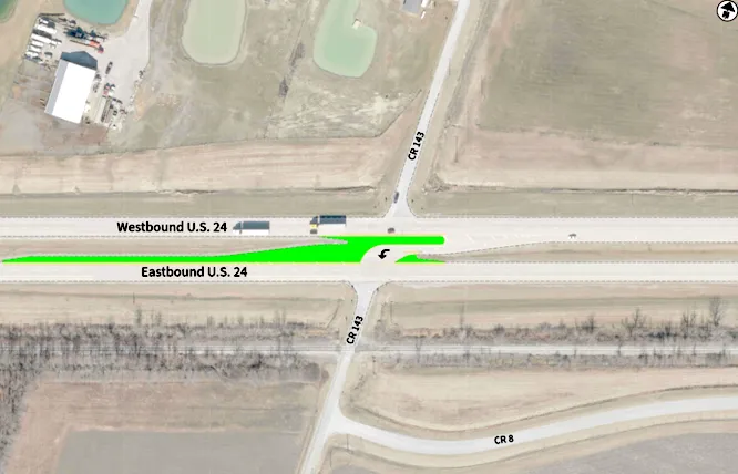 Access changes at U.S. 24 and County Road 143 intersection in Paulding County begin Monday