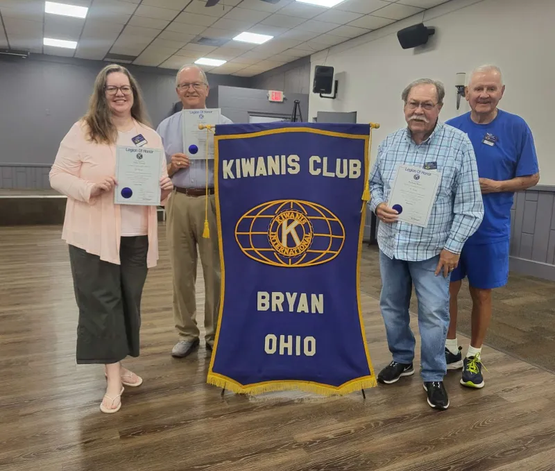 Bryan Kiwanis Honors Four Members With 130 Combined Years Of Service