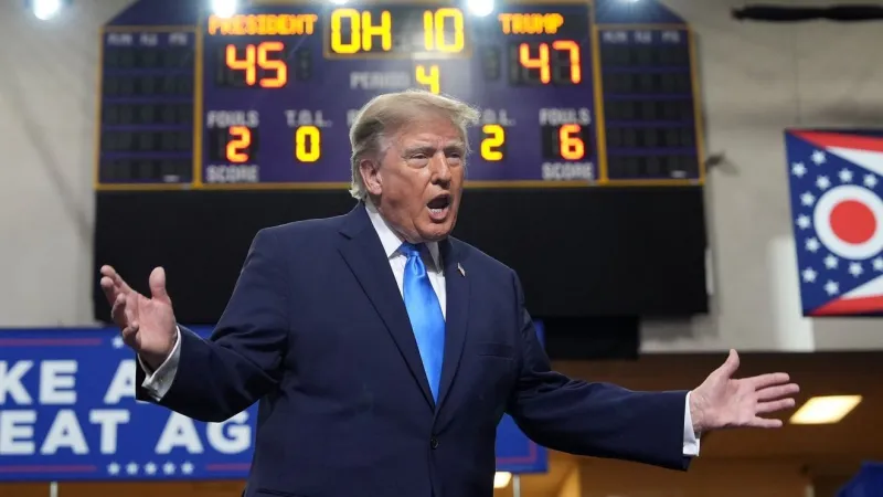 Trump defends data centers in Ohio as he rallies to boost Husted in a tight Senate race