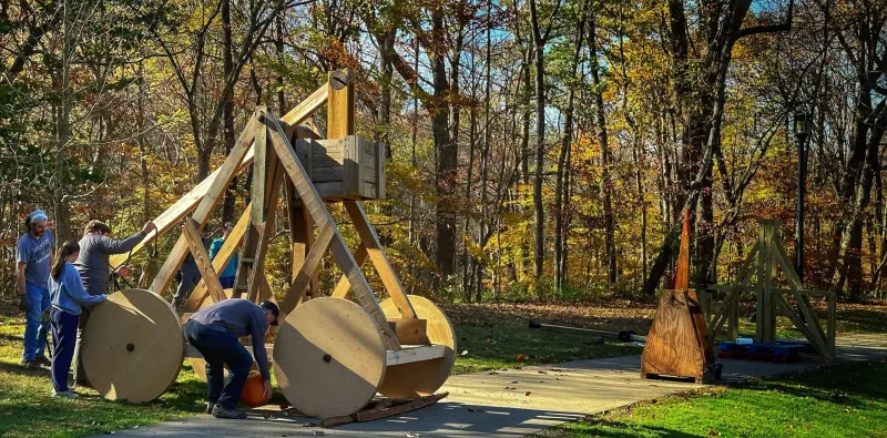 Trebuchet Pumpkin Chuck at Mt. Washington's Stanbery Park