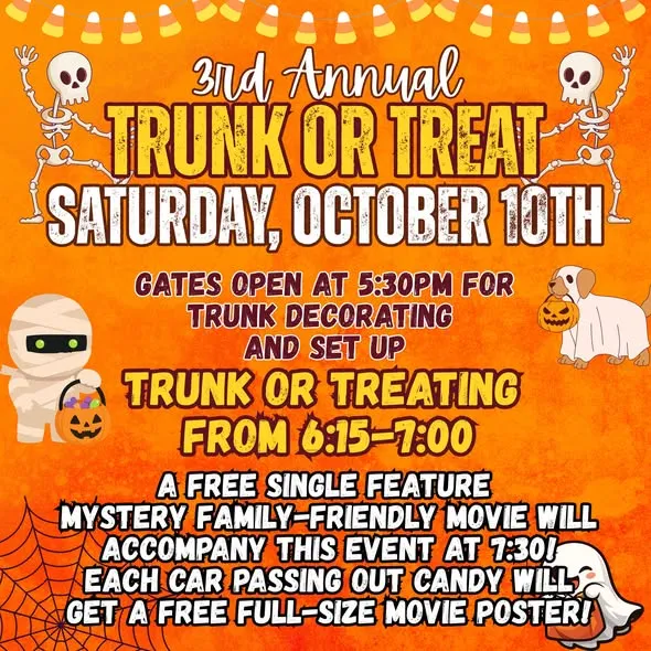 Hi Road Drive-In Sets 3rd Annual Trunk or Treat for Saturday