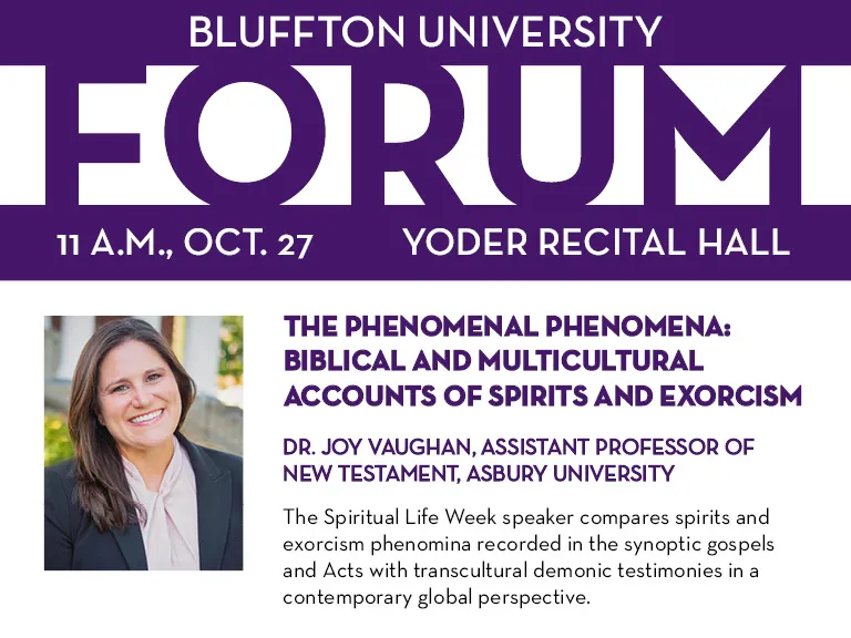 Asbury professor to present Bluffton University Spiritual Life Week Forum
