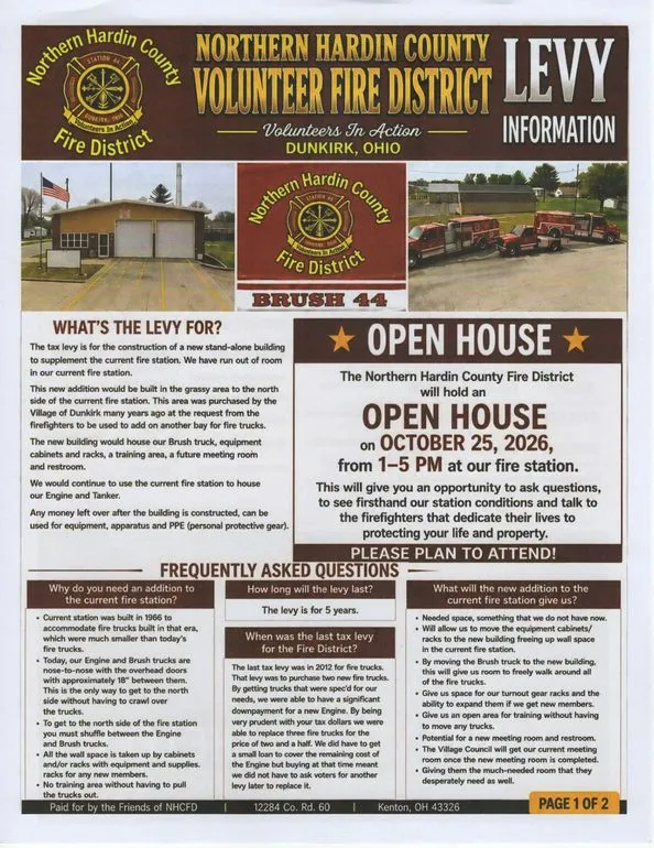 Northern Hardin County Fire District to Host Open House