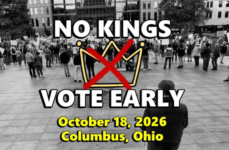 Video of Ohio Statehouse No Kings - Vote Early rally
