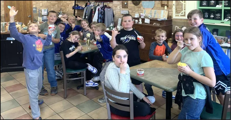 Stryker Fourth-Graders Celebrate Golden Claw Win With Ice Cream Party