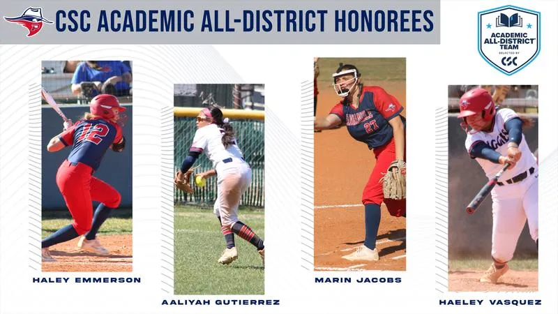 Softball Places Four on CSC Academic All-District Team