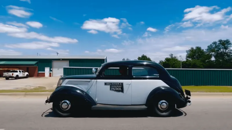 Oklahoma Highway Patrol features 1937 Patrol Car in Route 66 Capital Cruise Saturday