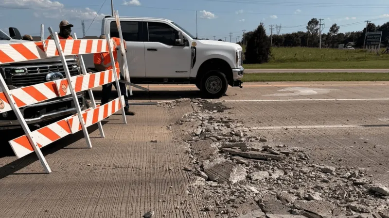 Raised roadway causes traffic disruptions near 151st Street and Harvard in Bixby