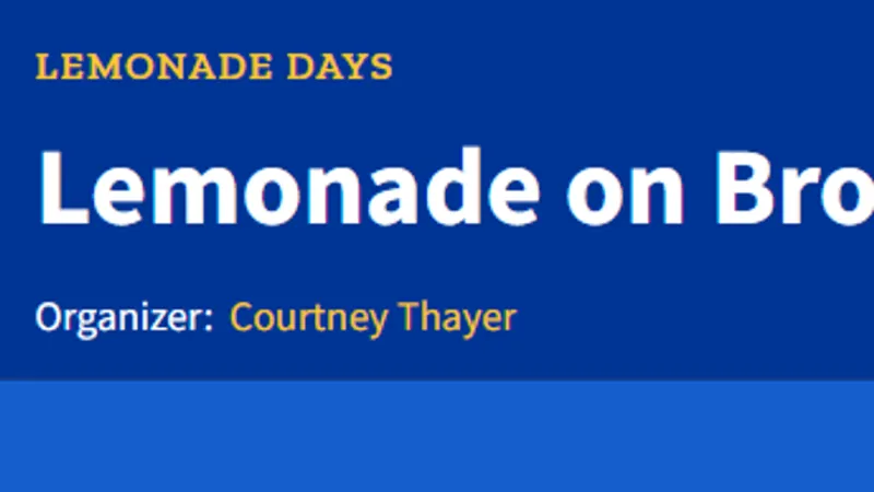Lemonade on Broadway raising funds for childhood cancer research