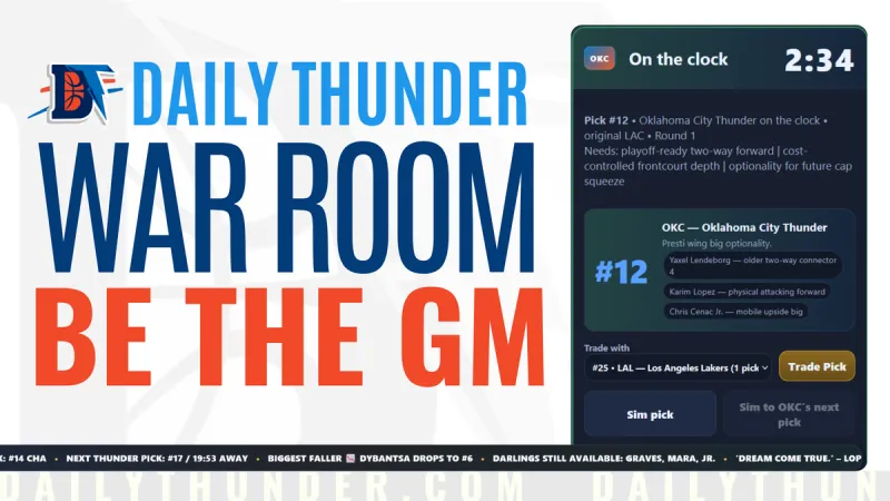 Be the GM: Play the Daily Thunder War Room