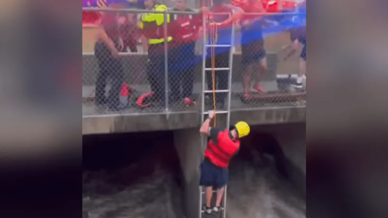 TFD rescues man trapped in flood control ditch