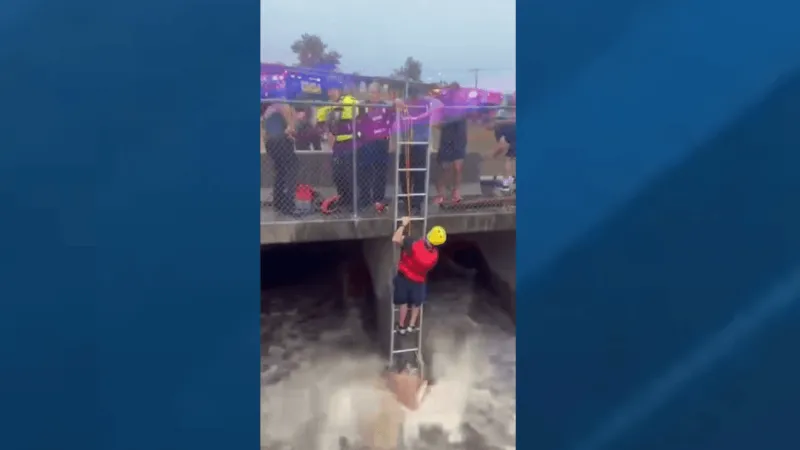 Watch: Tulsa firefighters rescue man trapped in rushing storm water