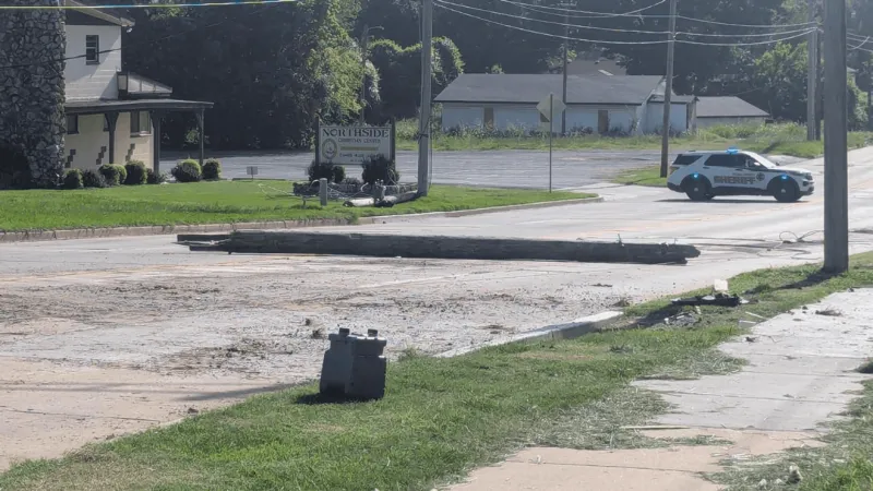 46th Street N from Peoria Ave to Hartford Ave closed after car crashes into utility pole