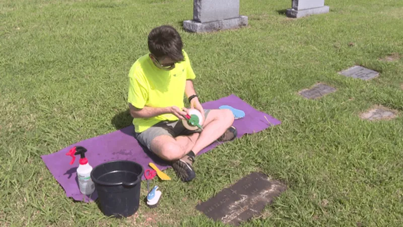 Tulsa Job Crew Cleans Veterans' Headstones Ahead of Fourth of July