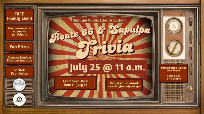 Sapulpa Public Library to host Route 66 & Sapulpa trivia for adutls