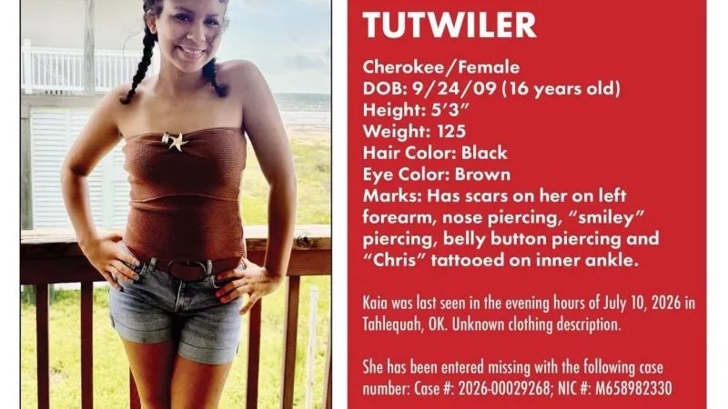 Cherokee Nation searching for missing 16-year-old girl
