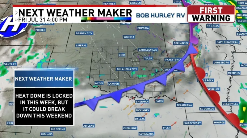 A few showers this week with cooler conditions by the weekend