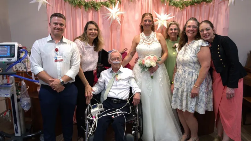 OU Health team helps hospitalized father walk daughter down the aisle