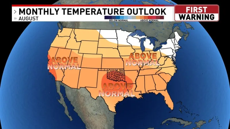 Above average temperatures expected this week and the rest of August