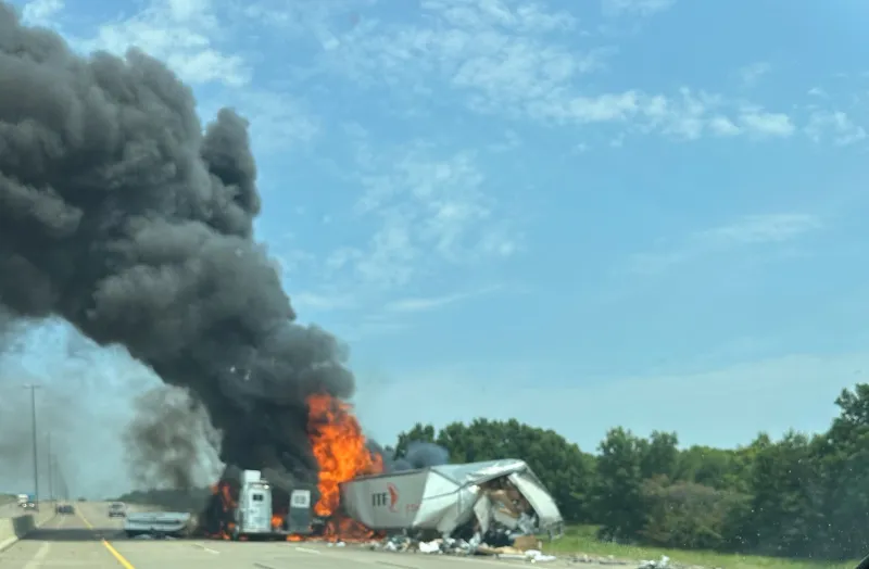 Two killed in fiery crash on turnpike, traffic stalled for hours