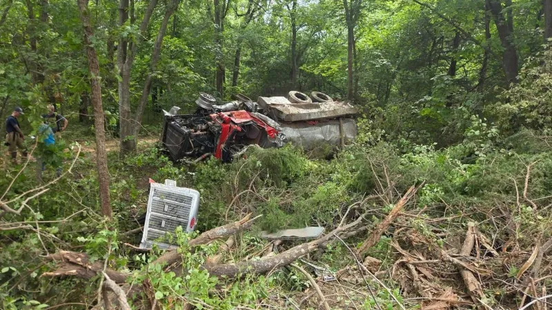 Tanker crash on State Highway 51 in Payne County injures two firefighters Thursday