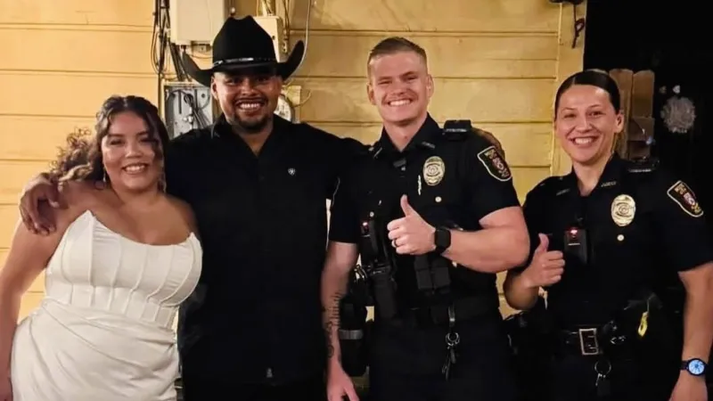 Noise complaint leads Moore officers to wedding party, couple invites them into ceremony