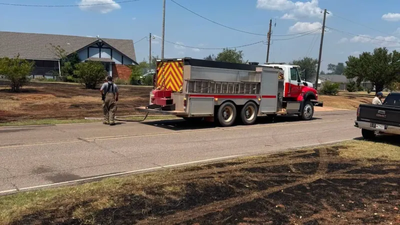 Multiple fire departments contain afternoon wildfire near Hwy 33 in Langston