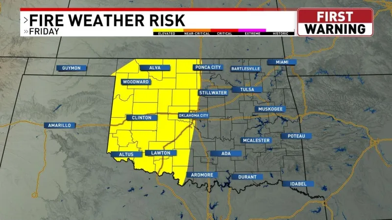 Heat, fire danger, and a few storms are expected again Friday